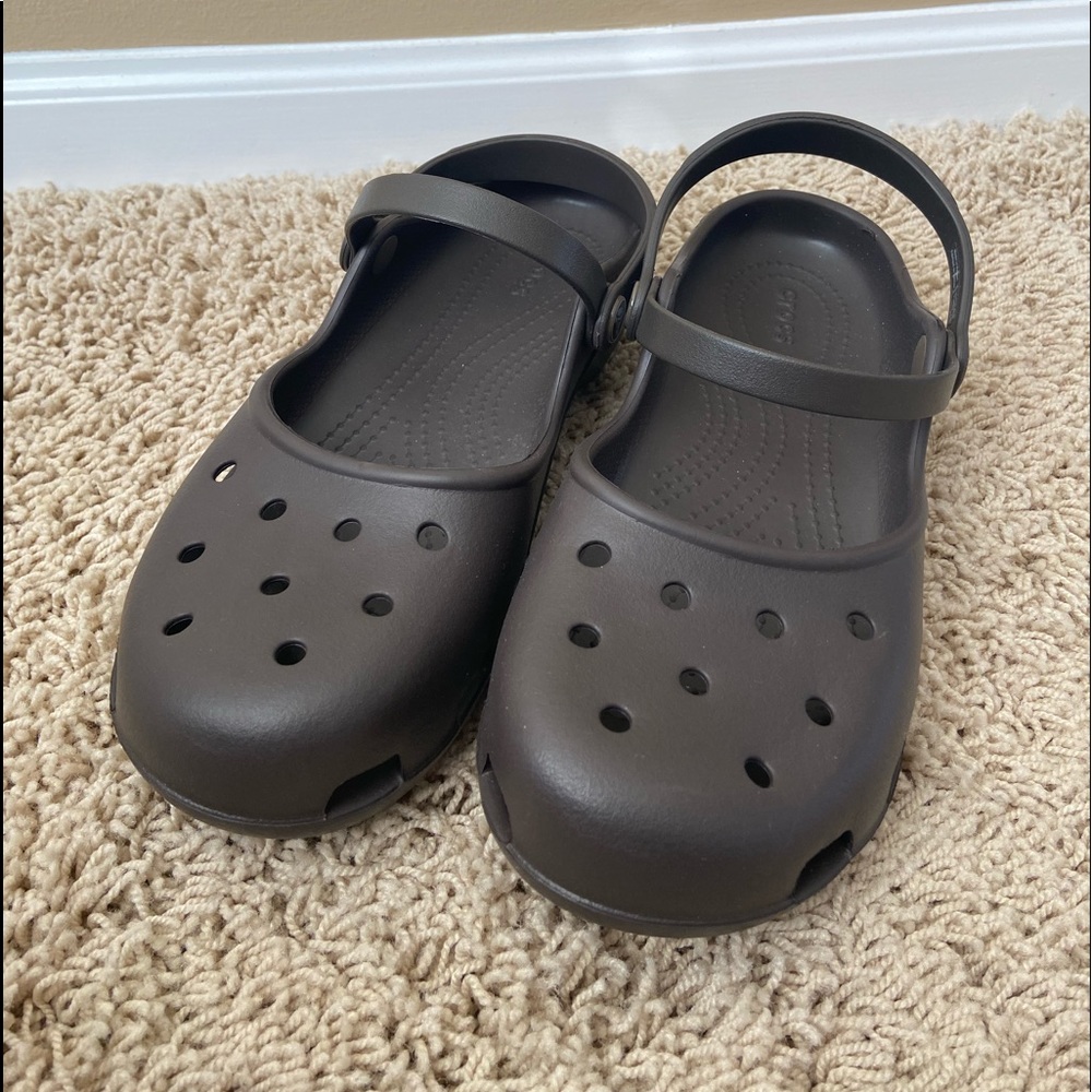 Brown Mary Jane crocs